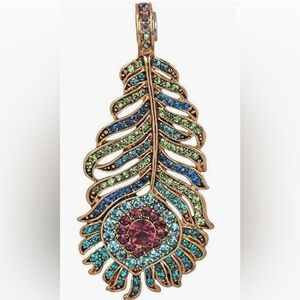 Kirks Folly Josephine Wall Spirit Of Flight Peacock Feather & Knotted Crystal Nk